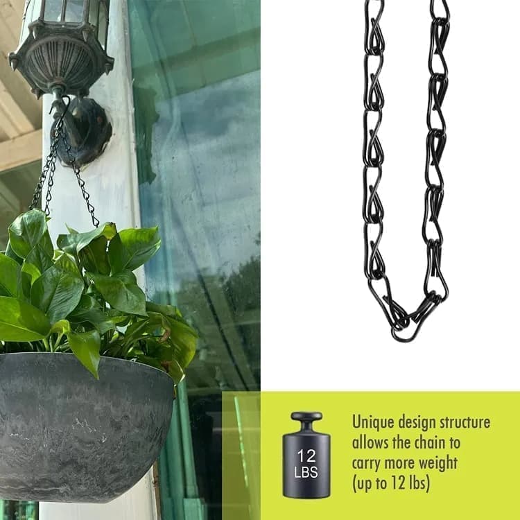 3-Pack Metal Hanging Chains for Plant Supports Bird Feeders Lanterns Wind Chimes with Strong Hooks, Outdoor Use - Image 6