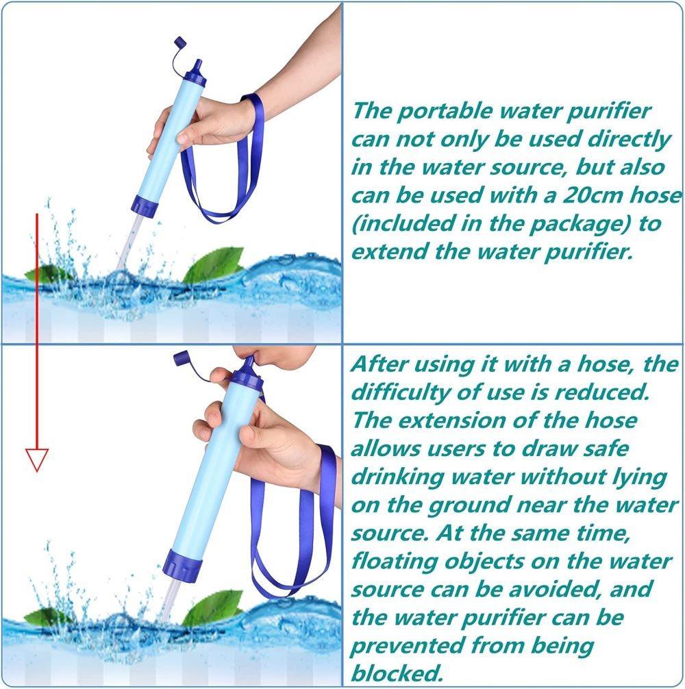Portable Water Filter with Carbon Filter for Emergency Camping Hiking - Image 7