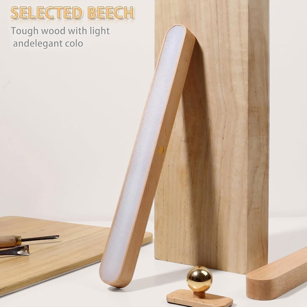Wooden LED Wall Lamp 360 Degree Rotatable Magnetic Dimmable Night Light with USB Charging, Decorative Indoor Lighting for Home - Image 5