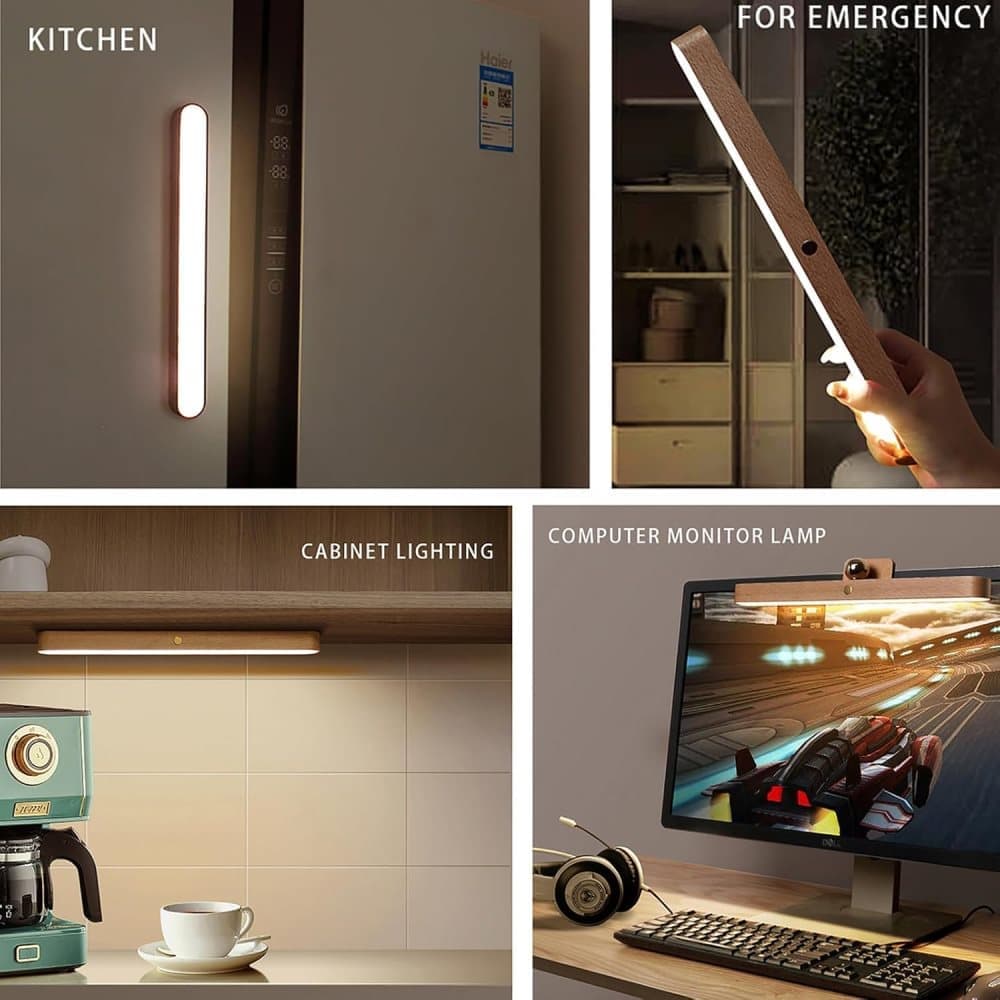 Wooden LED Wall Lamp 360 Degree Rotatable Magnetic Dimmable Night Light with USB Charging, Decorative Indoor Lighting for Home - Image 8