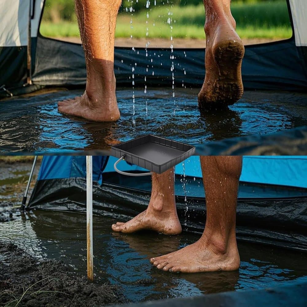 Portable Folding Camping Shower Base for Outdoor Shower Tent, RV, Pet Bath, Compatible with Most Brands - Image 5