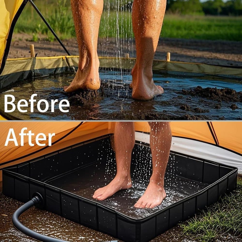 Portable Folding Camping Shower Base for Outdoor Shower Tent, RV, Pet Bath, Compatible with Most Brands - Image 6
