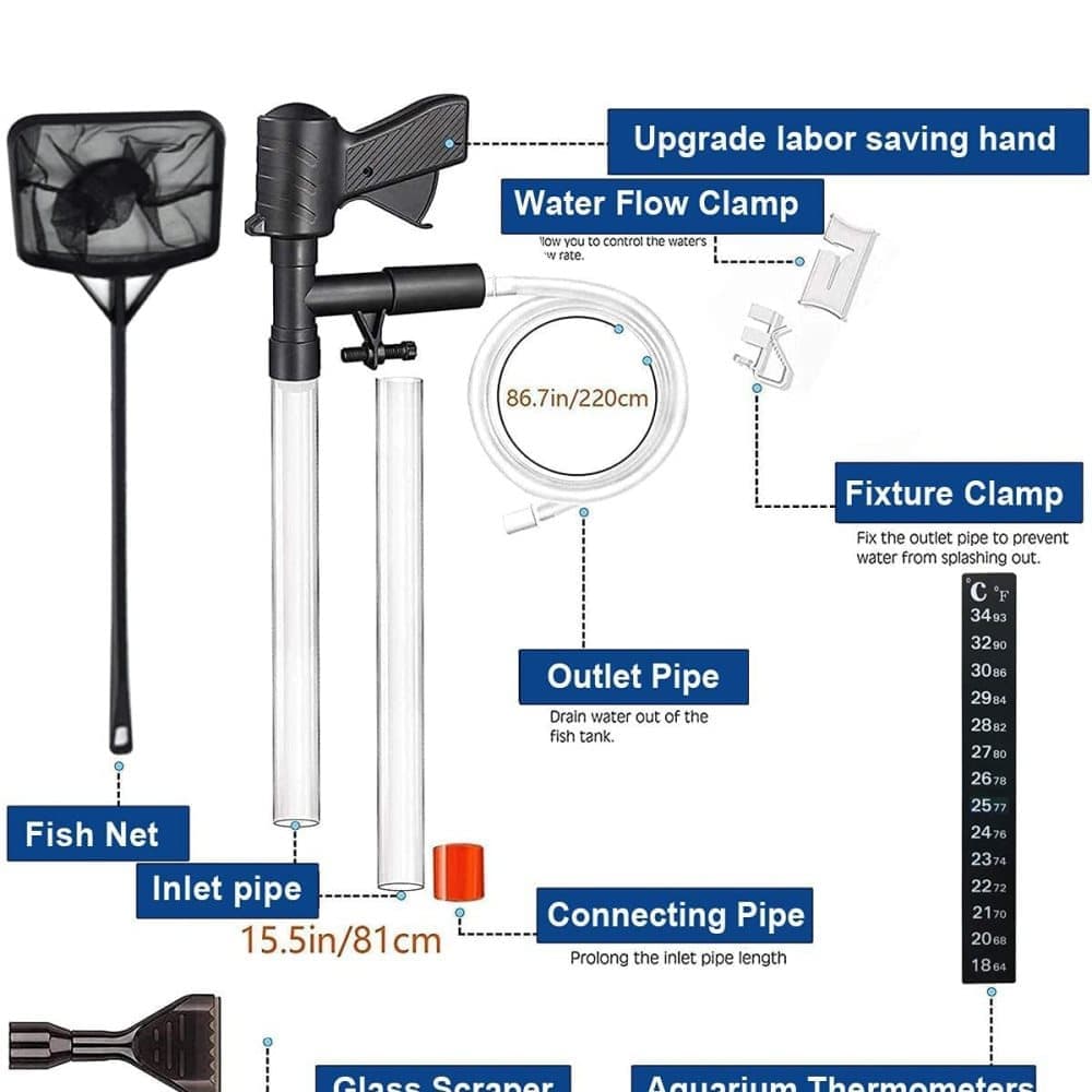 Aquarium Bottom Cleaner Set for Fish Tank, Effective Sand Cleaner, Compatible with Aquariums - Image 2