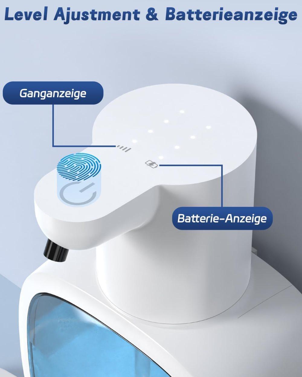 500ml Rechargeable Automatic Soap Dispenser Wall Mounted with 4 Levels, Compatible with Kitchen and Bathroom - Image 8