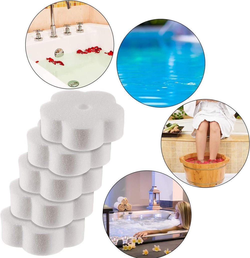 50-Pack Oil Absorbing Sponges for Pool, Flower Shaped, Effective Oil and Dirt Removal - Image 7