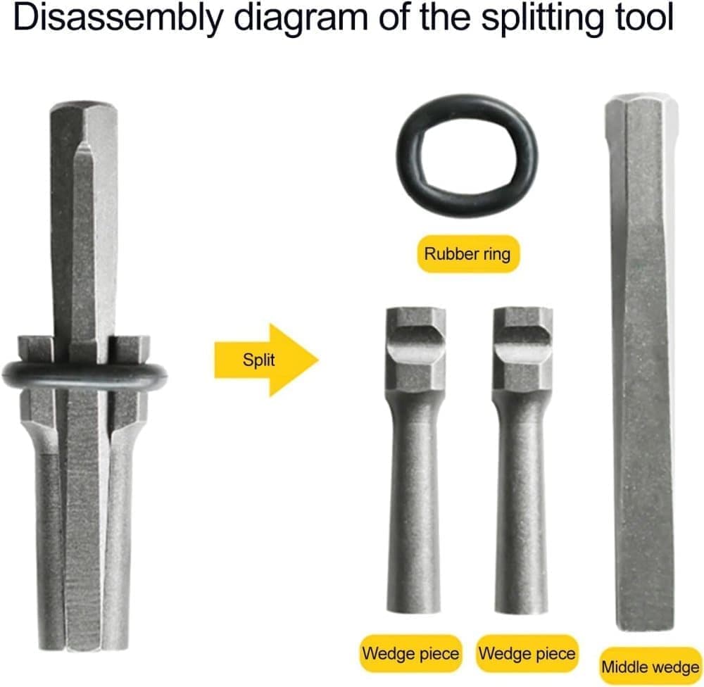 5-Pack 16mm Cracking Wedges, Durable Rock Cutting Tool for Stone Cracking, 16mm - Image 5