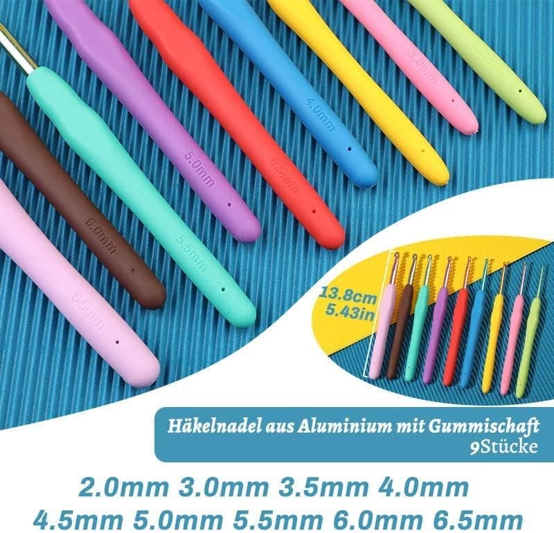 87-piece Crochet Hook Set for Beginners with Yarn and Knitting Accessories, Includes Crochet Bag, Ergonomic Crochet Hooks - Image 3