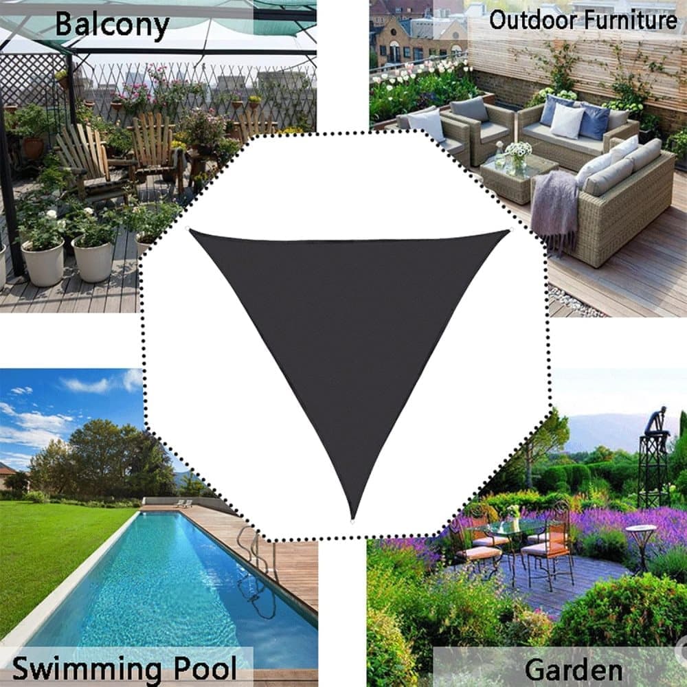 3x4x5M Waterproof Triangular Sun Sail with UV Protection for Garden Terrace and Pool, White, Includes Mounting Materials - Image 5