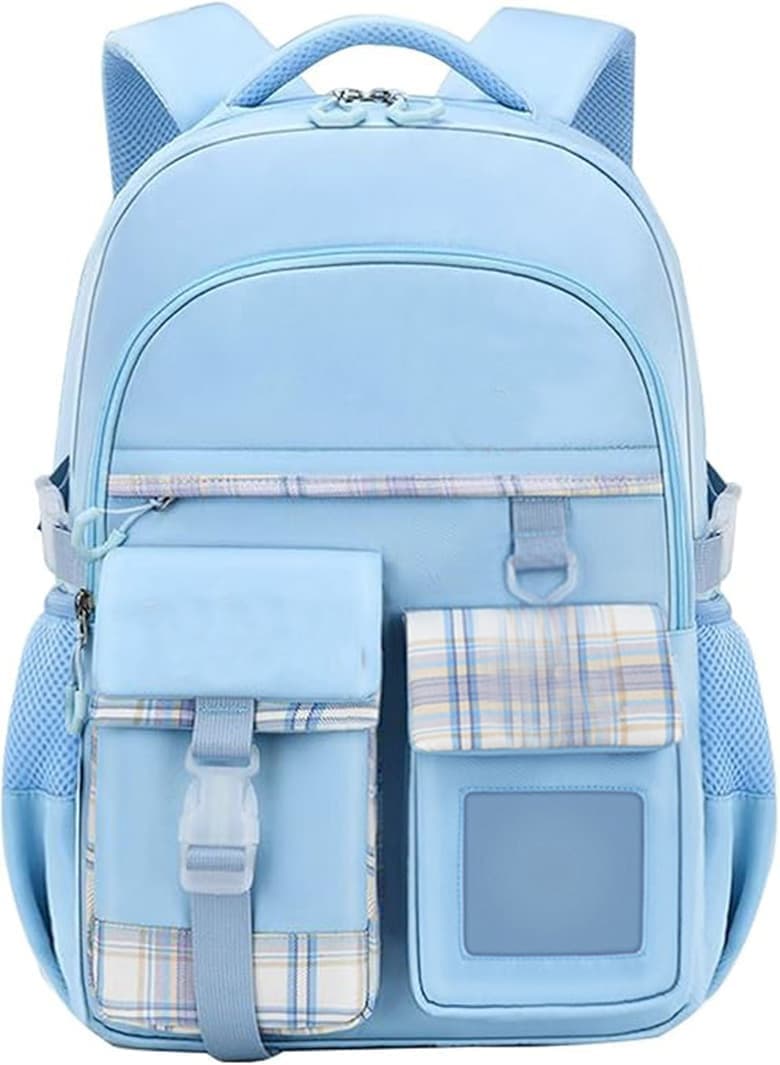 15.6 Inch Cute Kawaii Kids Backpack for Girls with Compartments, Blue, Elementary School & Teenage Girls School Bag - Image 1