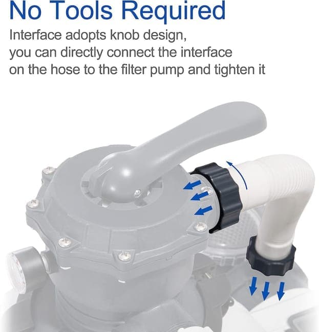 2-Pack Pool Sand Filter Pump Hoses, 15.8 Inch, Replacement for Above-Ground Pool Brine Filter Pumps - Image 2