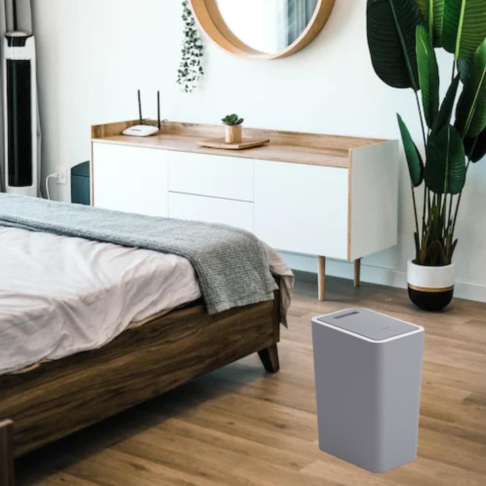 10L White Trash Can with Lid, Durable Corrosion-Resistant Odor-Proof Leak-Proof for Kitchen Bathroom Living Room, 10L - Image 6
