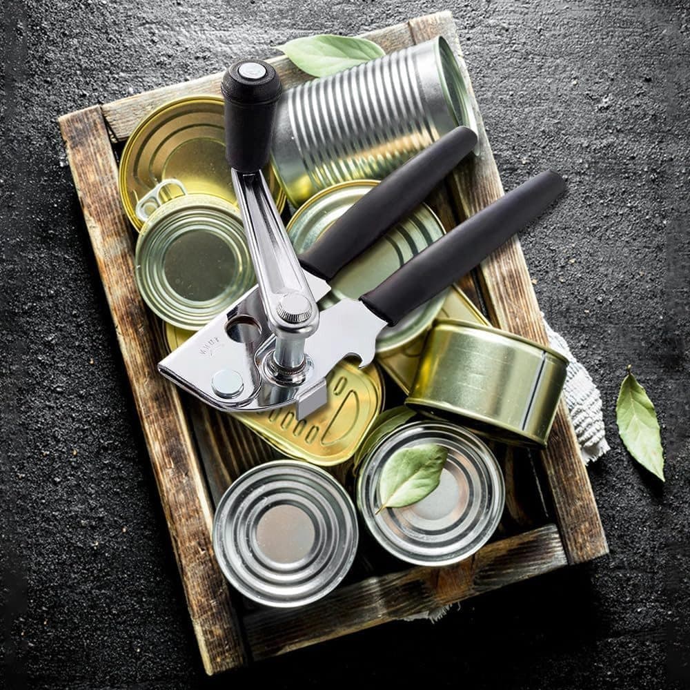 Manual Can Opener with Crank Handle, Foldable, Carbon Steel Blade, 5.2x22 cm, for Kitchen and Camping - Image 8