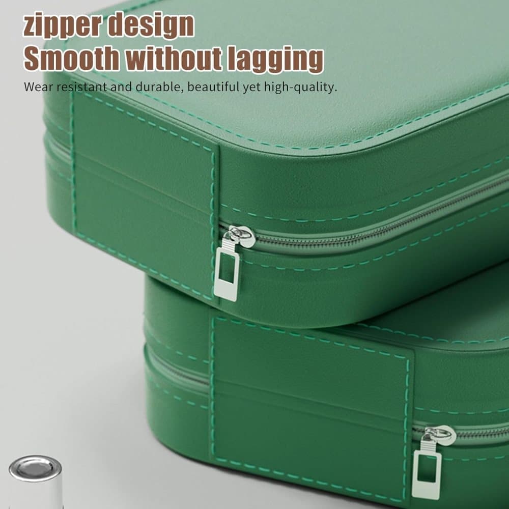 Portable Makeup Bag with LED Mirror, 3 Light Modes & Storage Compartment, Travel Cosmetic Organizer for Women, Green - Image 6