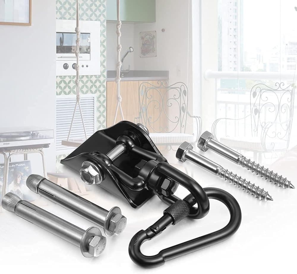 450kg Stainless Steel Swing Hooks with Screws for Hanging Chair Swing Yoga Towel, 360° Rotation - Image 3