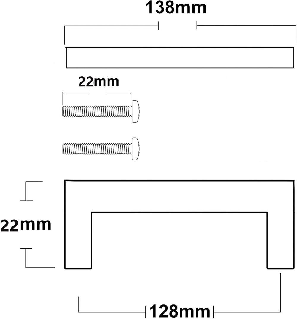 12 pcs Black Stainless Steel Cabinet Handles, 128/192 mm, Compatible with Furniture - Image 5