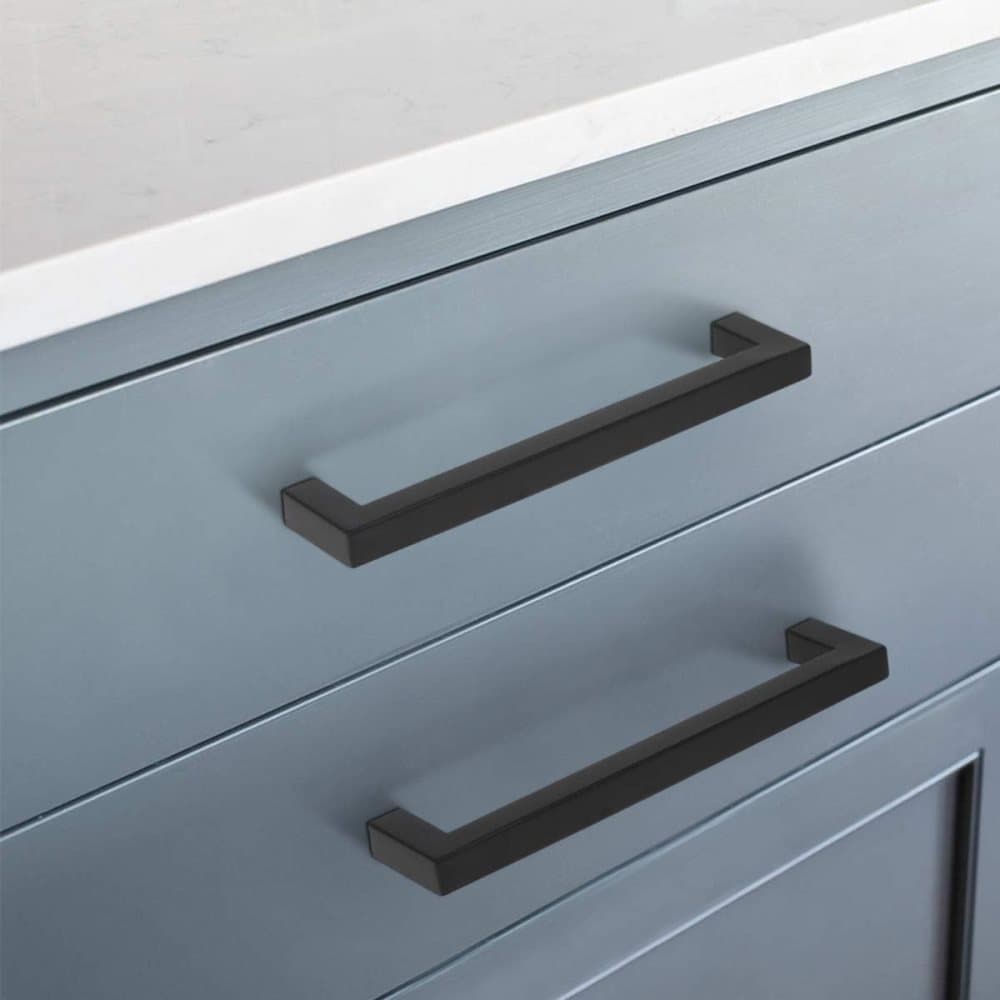 12 pcs Black Stainless Steel Cabinet Handles, 128/192 mm, Compatible with Furniture - Image 4