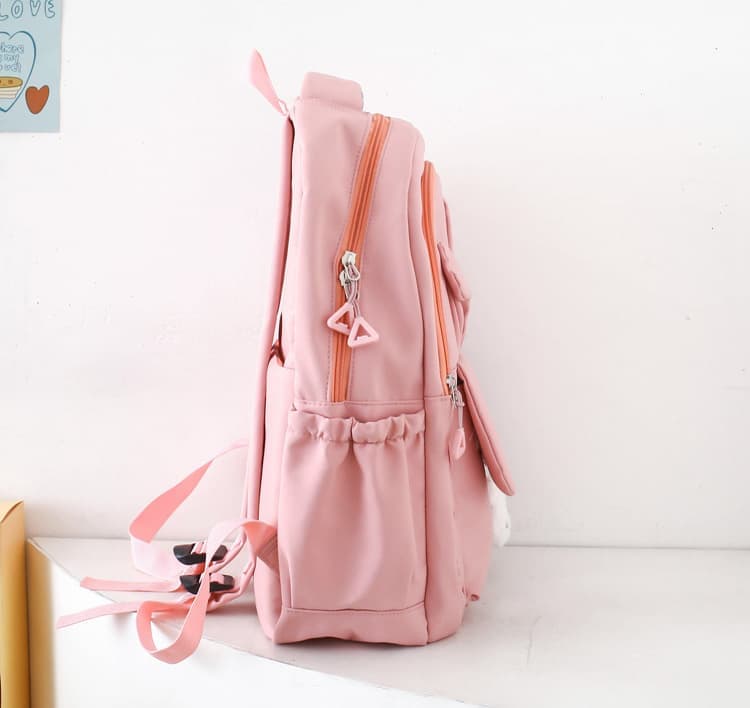 Cute Rabbit Ears School Backpack for Girls 4-Piece, Large Space with Multiple Compartments, Purple - Image 7
