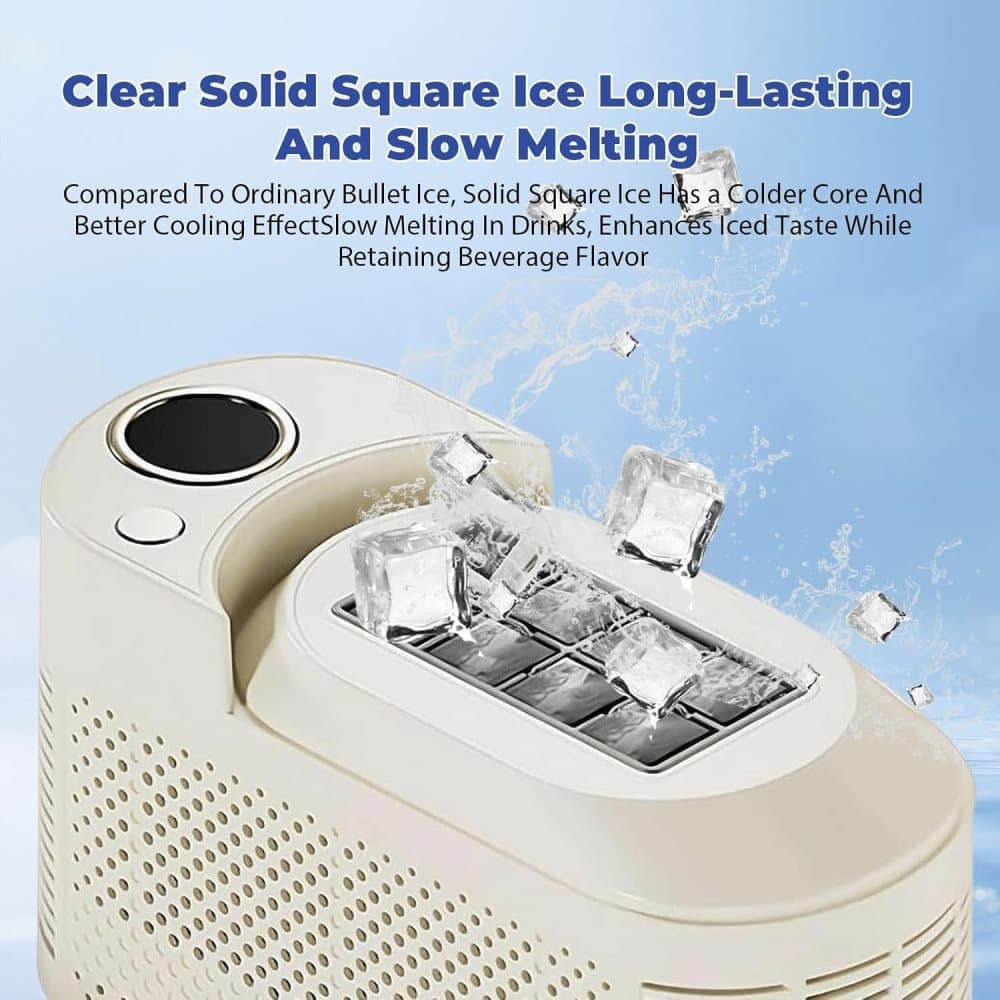 Portable Ice Machine Fast Ice Production in 10-15 Minutes Energy-Efficient Small Ice Maker with Low Noise Level for Home and Car Use, Purple - Image 3