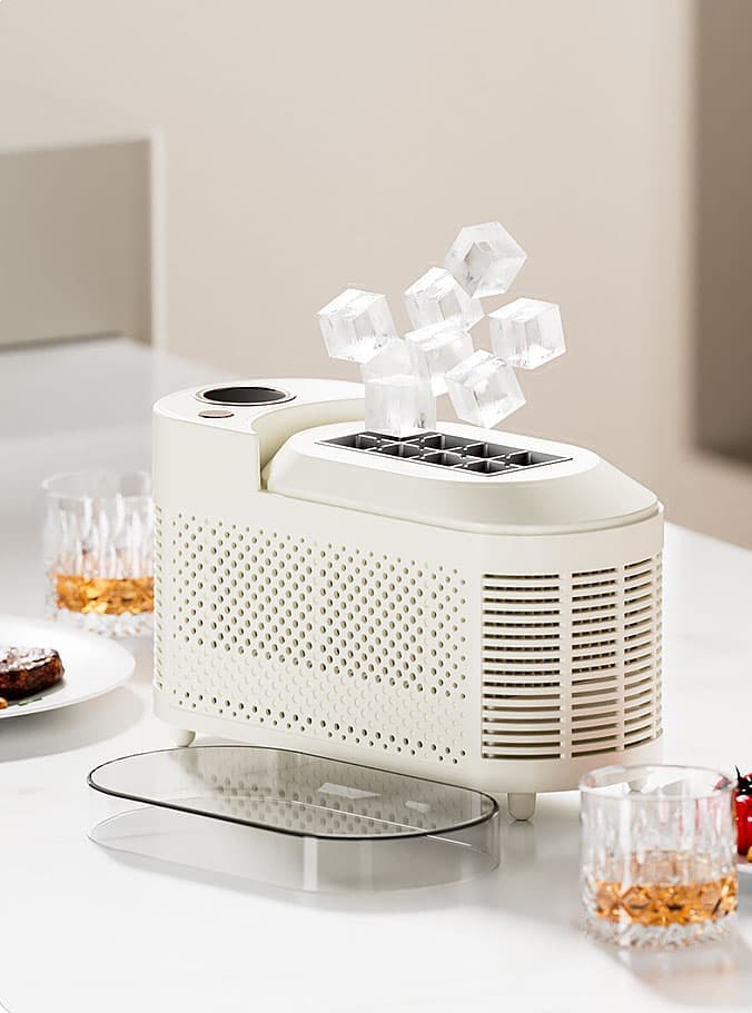 Portable Ice Machine Fast Ice Production in 10-15 Minutes Energy-Efficient Small Ice Maker with Low Noise Level Compatible with Car Use, White - Image 7