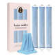 4-Piece Heat-Free Hair Curlers, Flexible No Heat Curling Rollers with Hook for Gentle Hair Care, Light Blue - Image 2