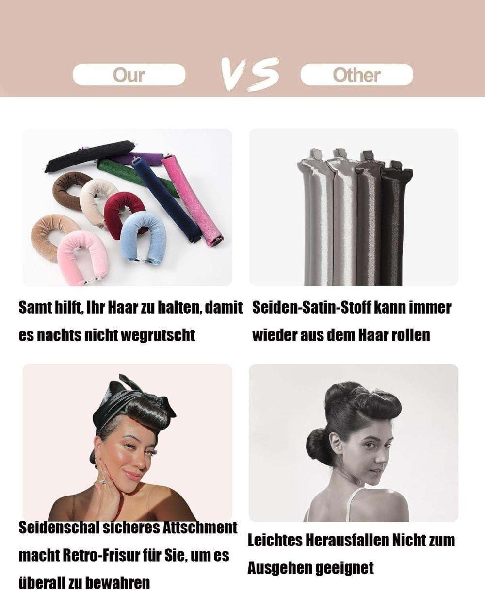 Heat-Free Hair Curlers 4-piece, Gentle Flexible Curling Rollers with Hook, No Heat Hair Care, Wood - Image 6