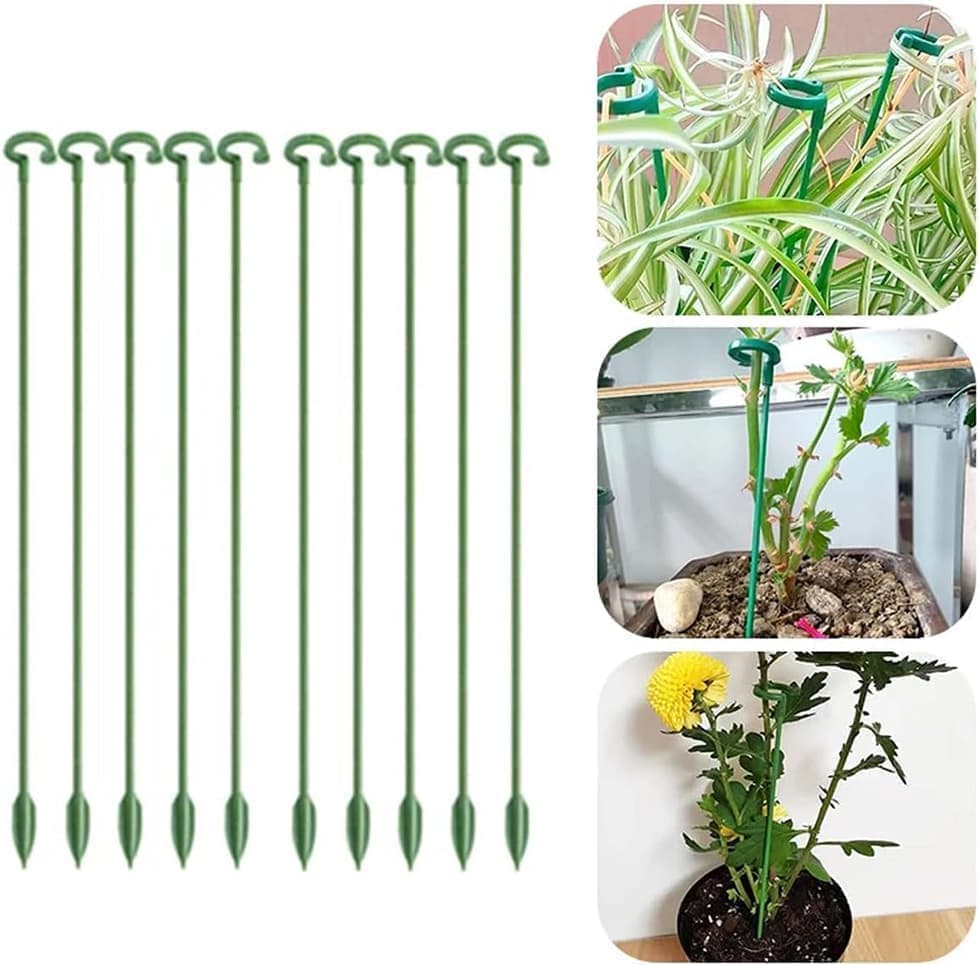 10-Pack Plant Support Flower Stakes for Potted Plants, 12 Inches - Image 1