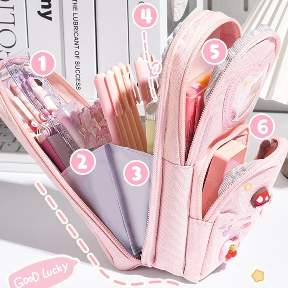 Large Capacity Multifunctional Pencil Case with Compartments for Students and Office, SZ2 - Image 5