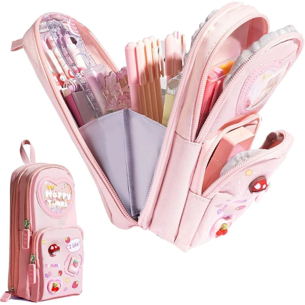 Large Capacity Pencil Case with Compartments for Students and Office, SZ3 - Image 1