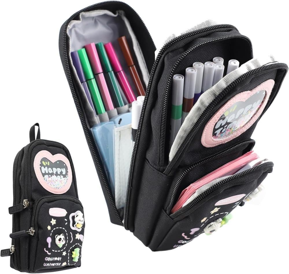 Large Capacity Multifunctional Pencil Case with Compartments for Students and Office, SZ5 - Image 1