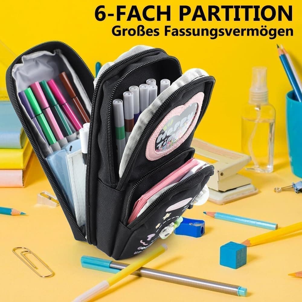 Large Capacity Multifunctional Pencil Case with Compartments for Students and Office, SZ5 - Image 5