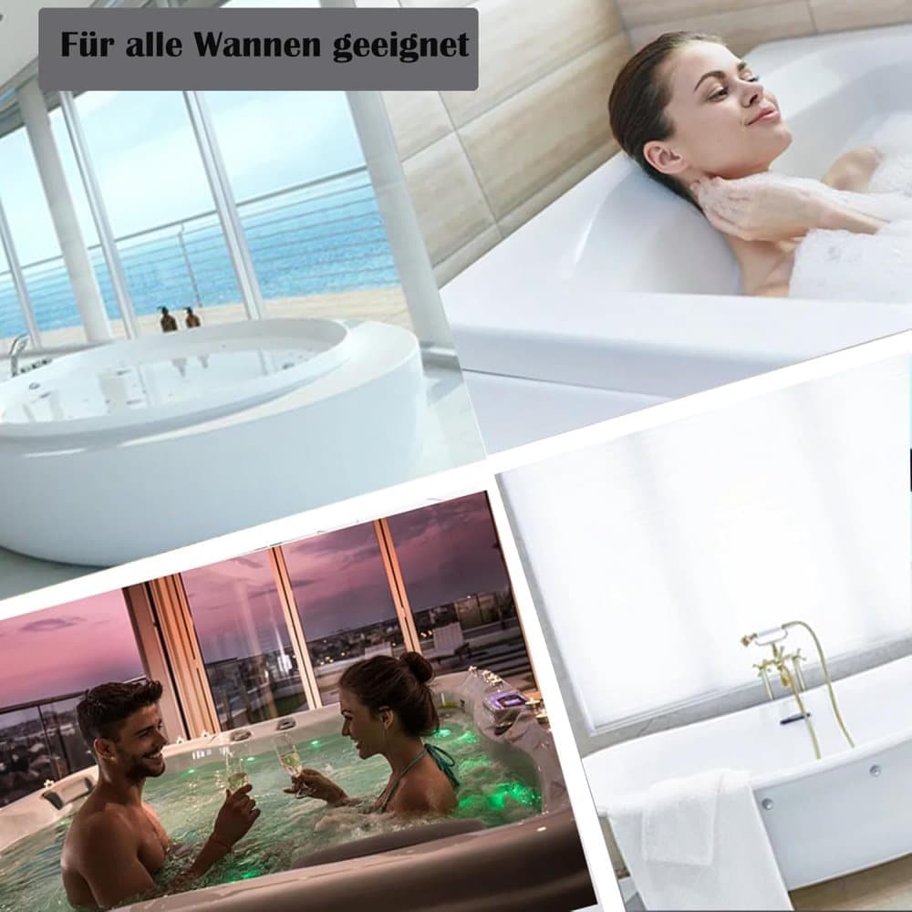 Bathtub Cushion with 7 Suction Cups, 4D Breathable Headrest for Relaxation, Compatible with Bathtubs & Massage Tubs, Gray - Image 5