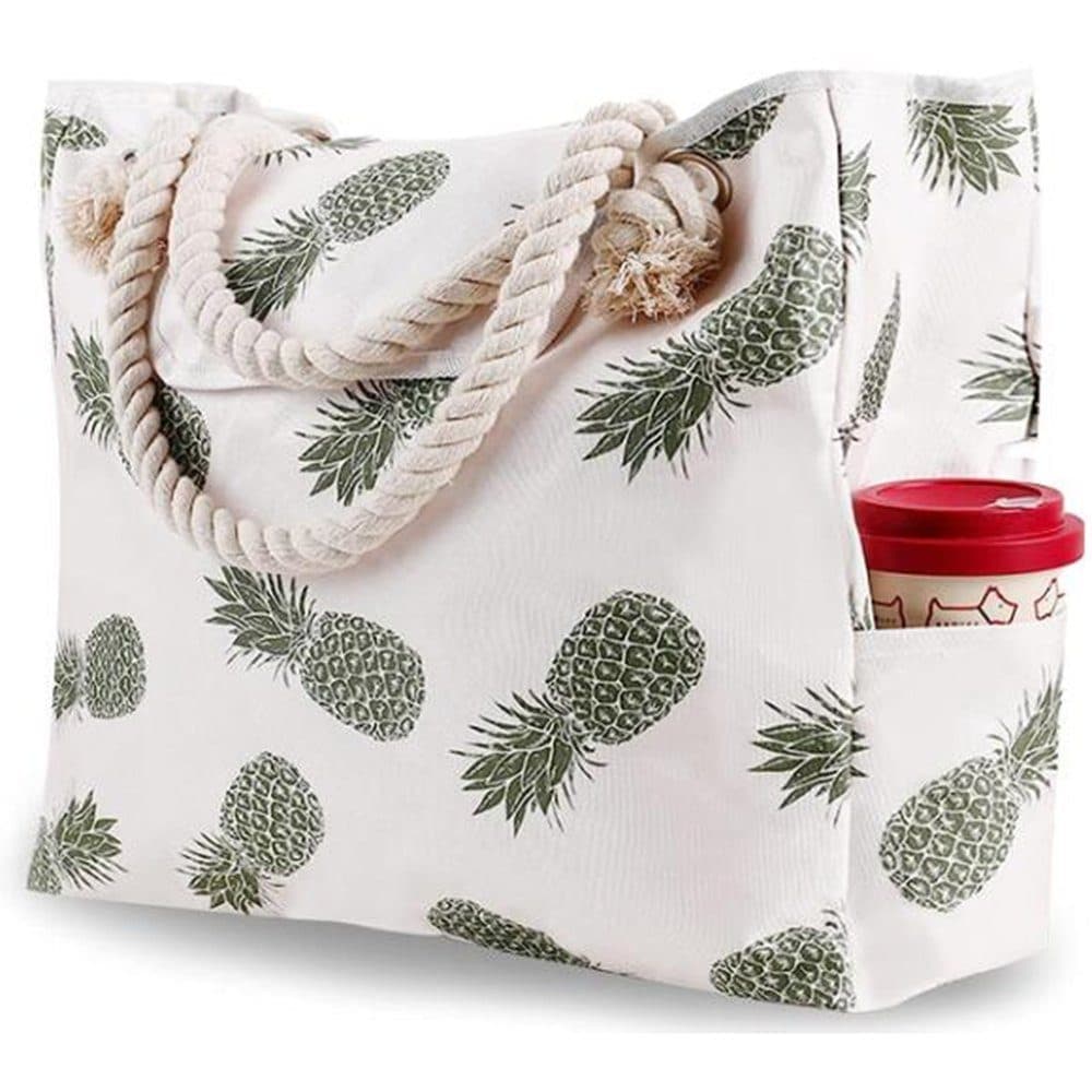 Large Beach Picnic Bag, White - Image 1