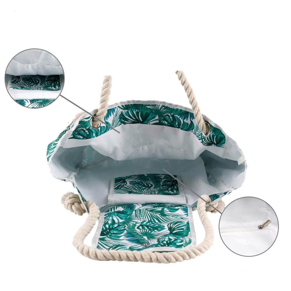 Large Beach Picnic Bag, Green - Image 4