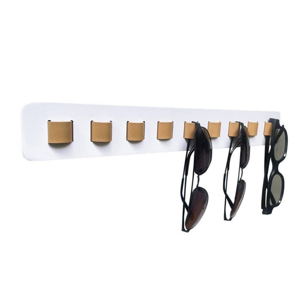 Eyeglass Holder and Stand Organizer for Sunglasses and Glasses, White, Wall Mounted - Image 1