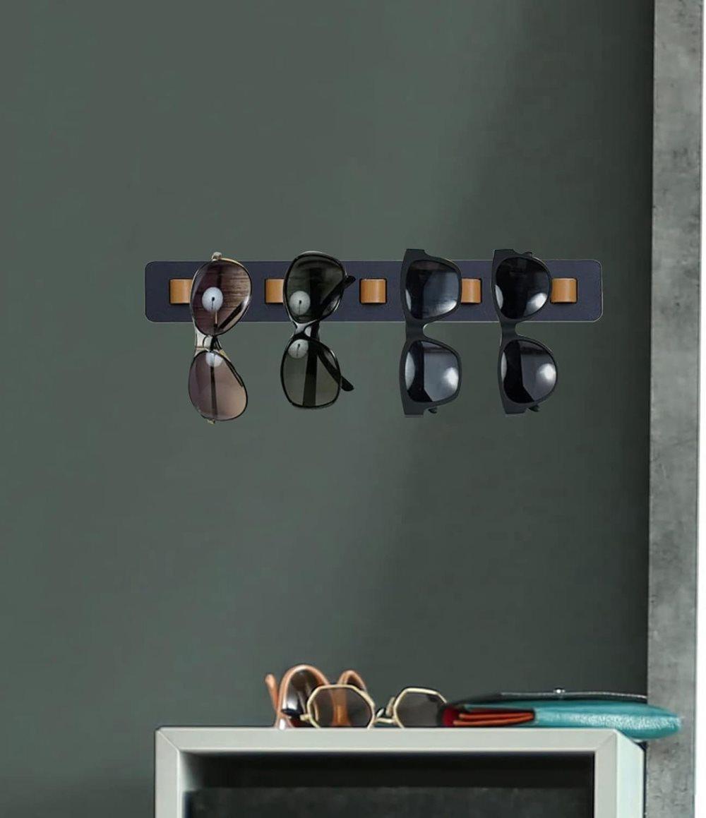 Eyeglass Holder Stand Organizer Wall Mounted for Sunglasses and Eyeglasses, Black - Image 2