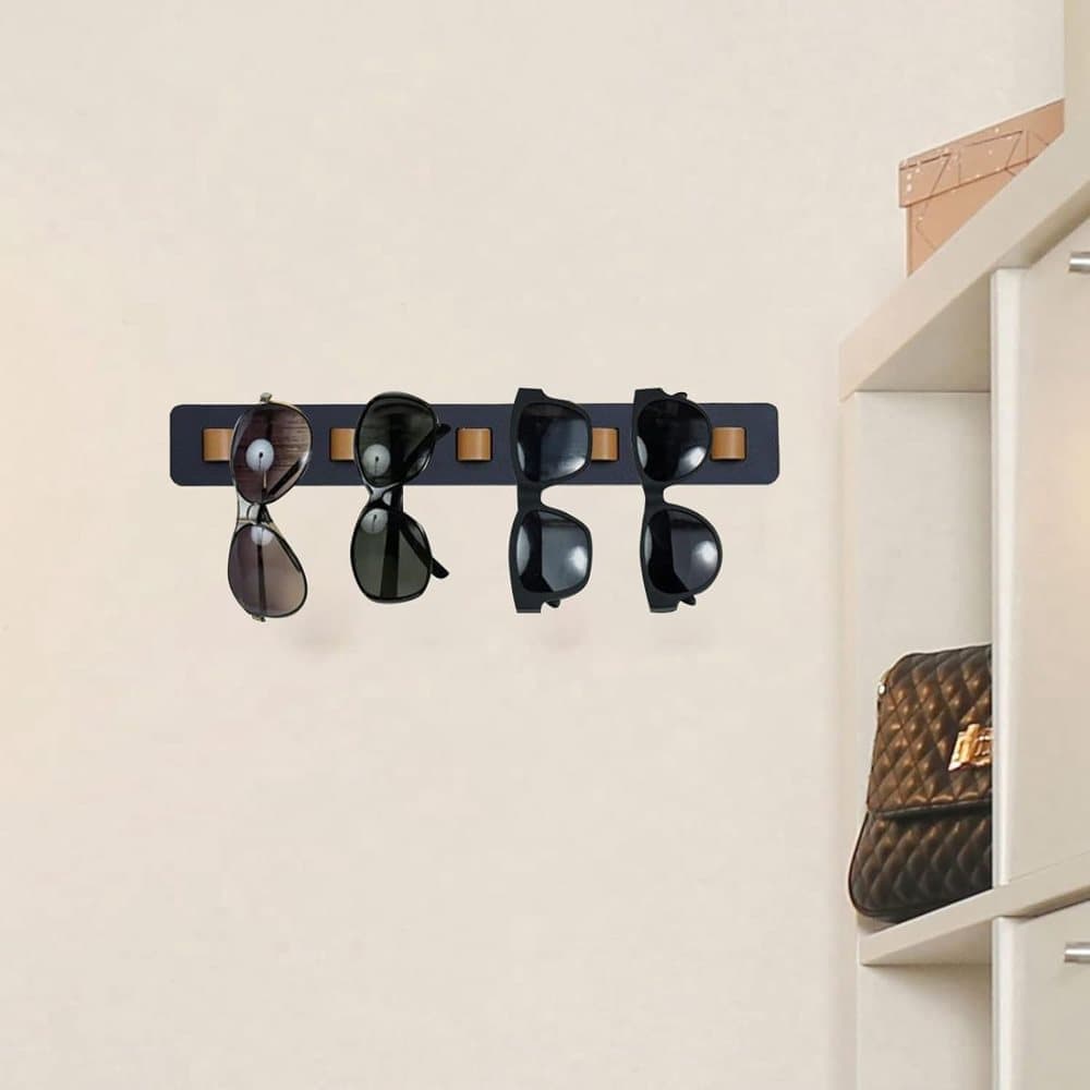 Eyeglass Holder Stand Organizer Wall Mounted for Sunglasses and Eyeglasses, Black - Image 4