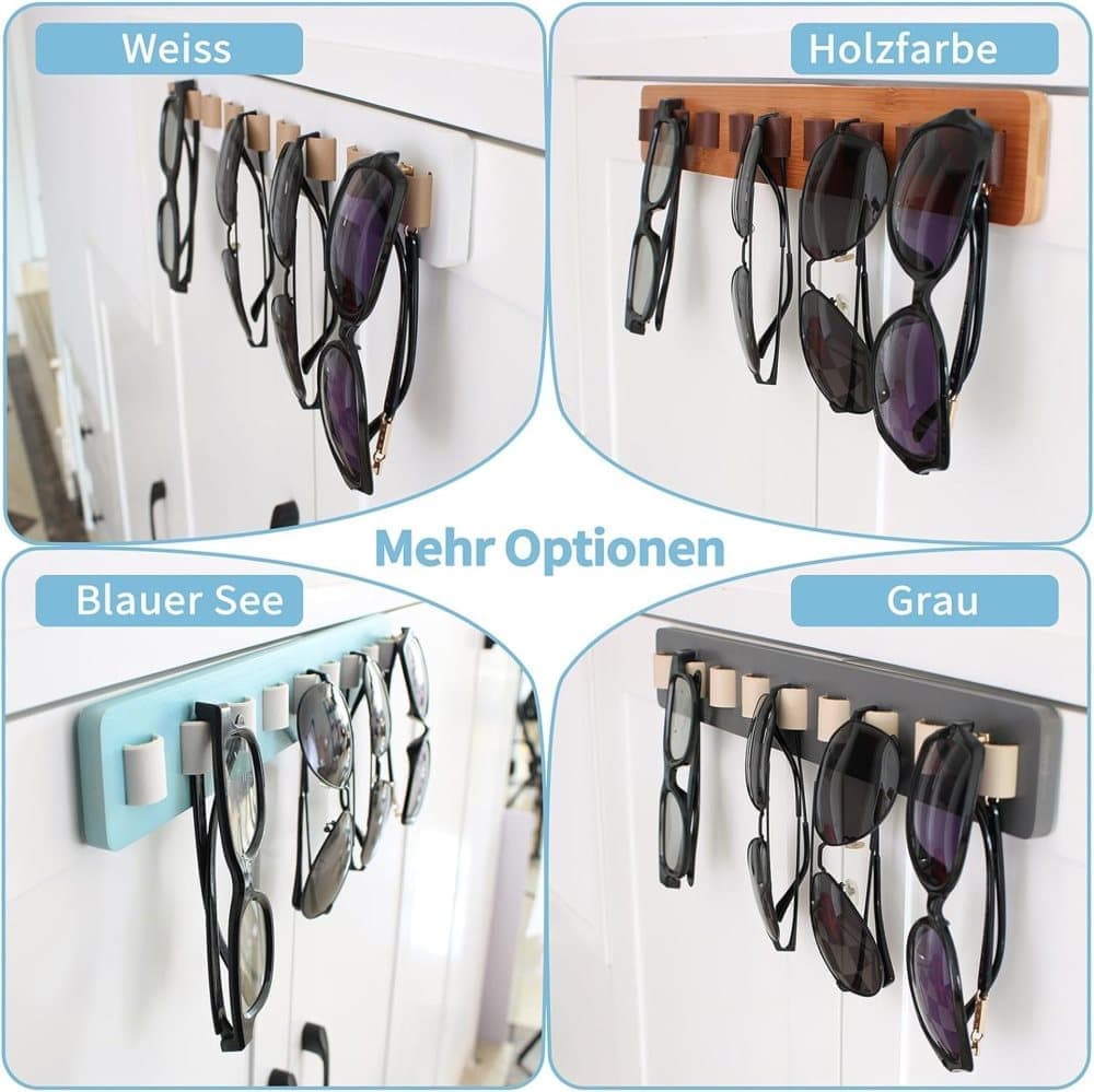 Eyeglass Holder Stand Organizer Wall Mounted for Sunglasses and Eyeglasses, Black - Image 6