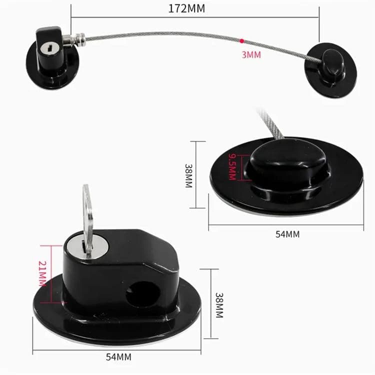 2 Child Safety Locks Self-Adhesive Durable Easy to Use for Refrigerators Cabinets Windows Toilet Lids, White - Image 2