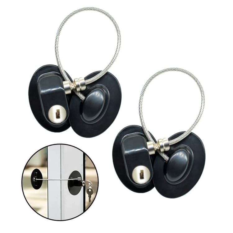 2 pcs Child Safety Lock Self-Adhesive for Refrigerators Cabinets Windows Toilet Lids, Black - Image 1