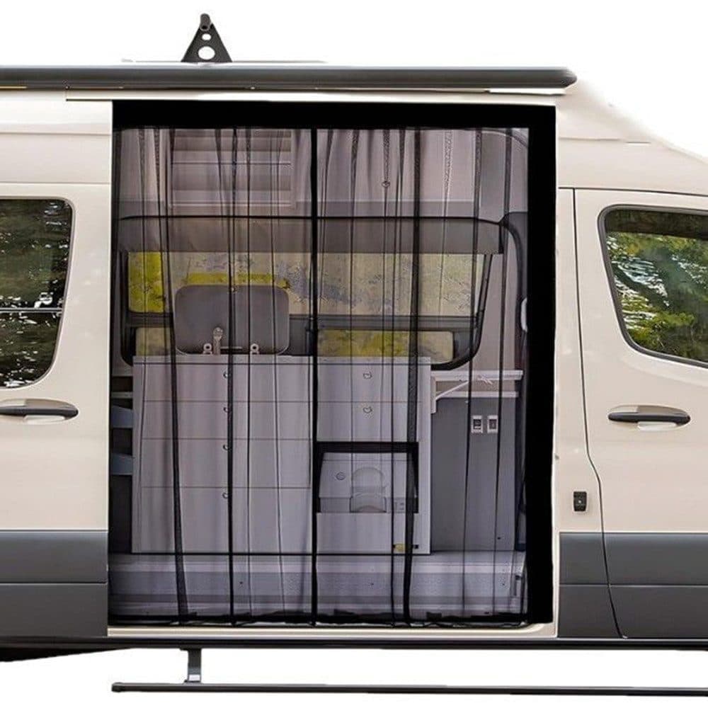 Universal Mosquito and Sun Protection Net for Car Trunk, 210 × 150 cm, Black, Compatible with Motorhomes and Camping - Image 1