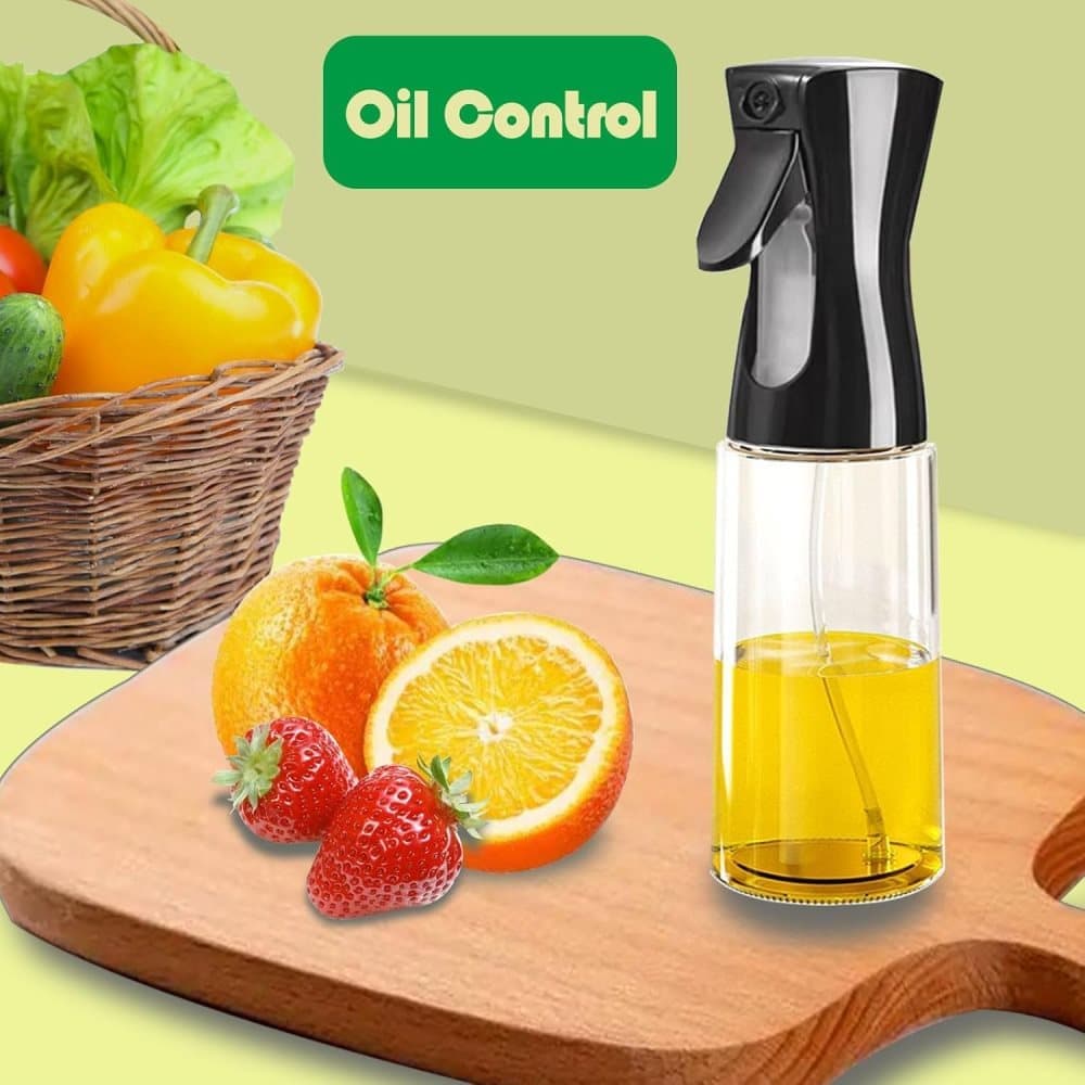 1PC Oil Spray 220 ml, BPA-free Glass Bottle for Cooking & Grilling, Even Spray, Compatible with Oil and Vinegar, Black - Image 7