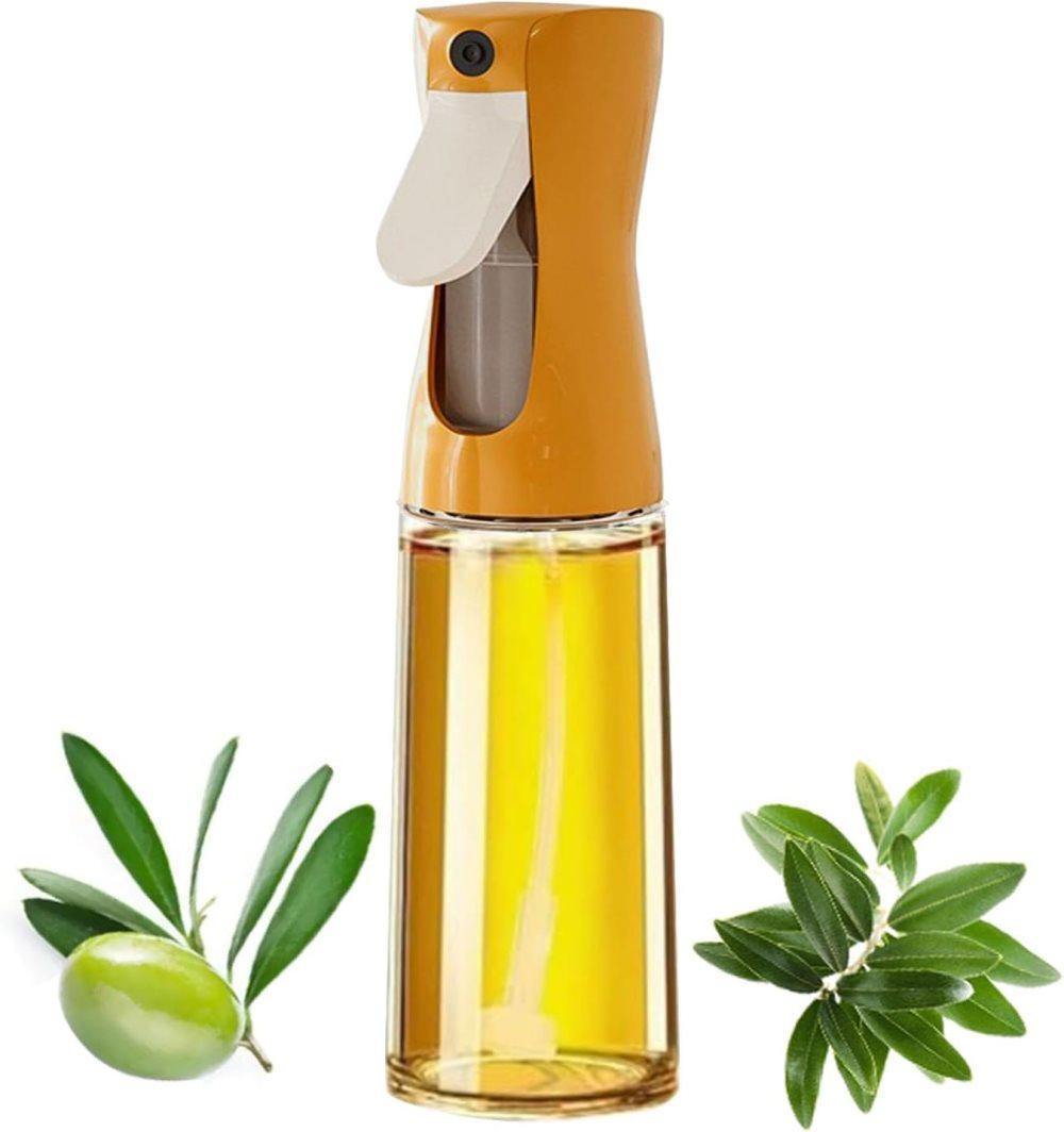 1PC Oil Spray 220 ml, BPA-free Glass Bottle for Cooking & Grilling, Even Spray, Compatible with Oil and Vinegar, Orange - Image 1