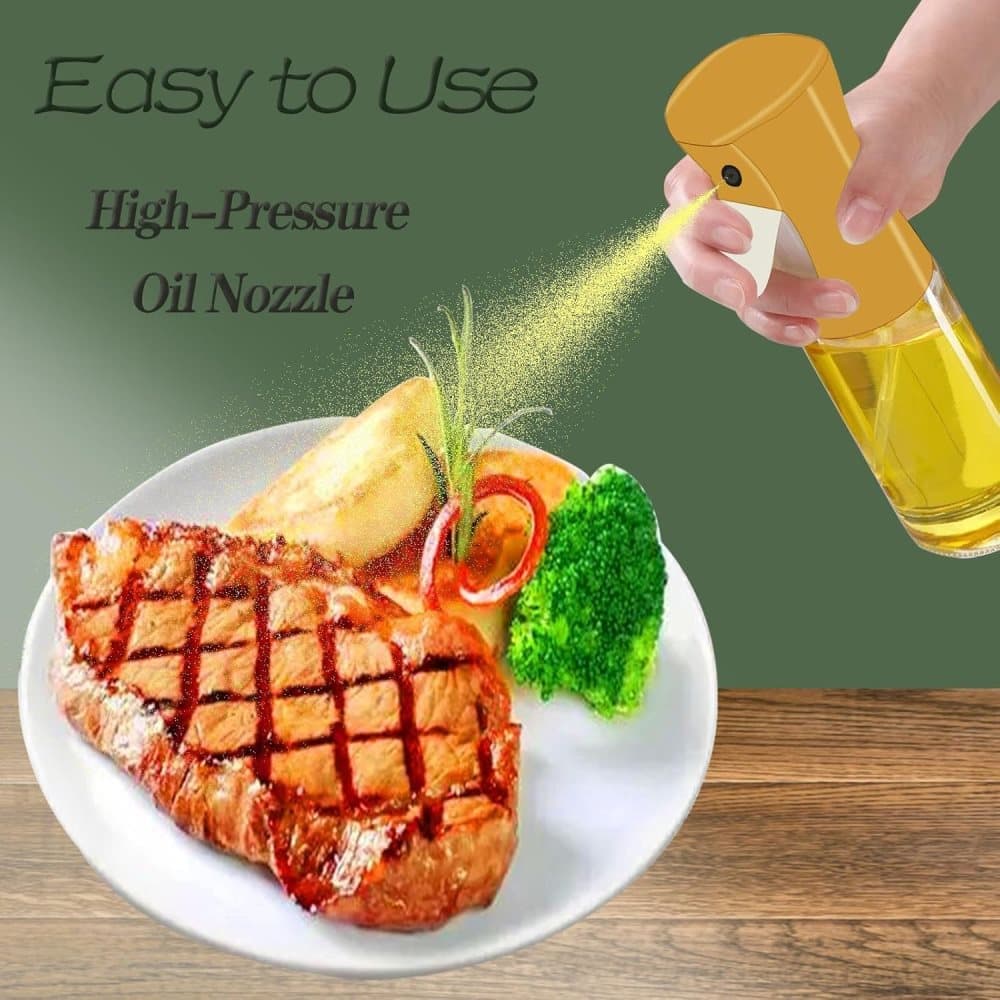 1PC Oil Spray 220 ml, BPA-free Glass Bottle for Cooking & Grilling, Even Spray, Compatible with Oil and Vinegar, Orange - Image 7