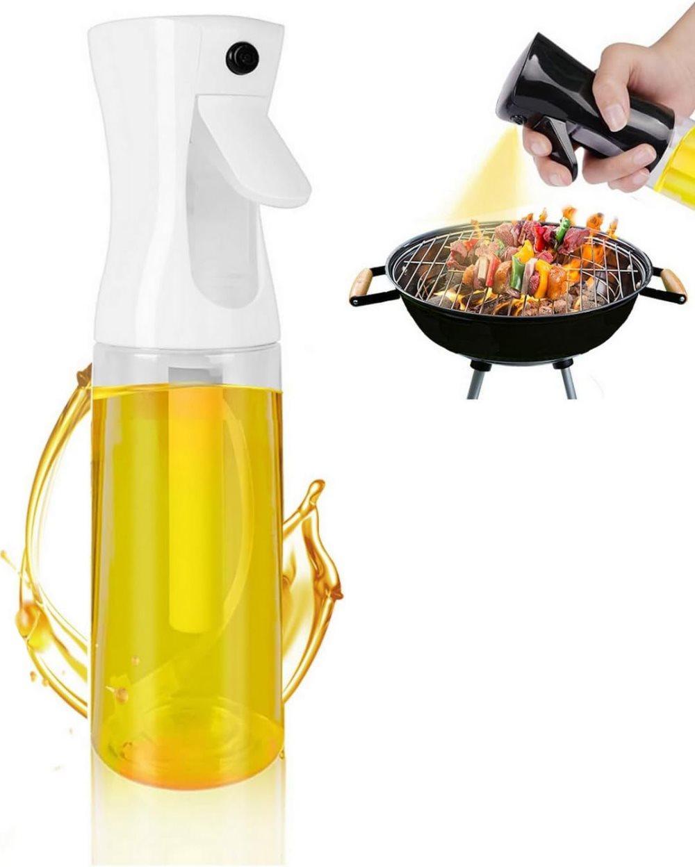 Oil Spray 220 ml, BPA-free Glass Bottle with Even Spray for Cooking & Grilling, Compatible with Oil and Vinegar, White, 1PC - Image 1