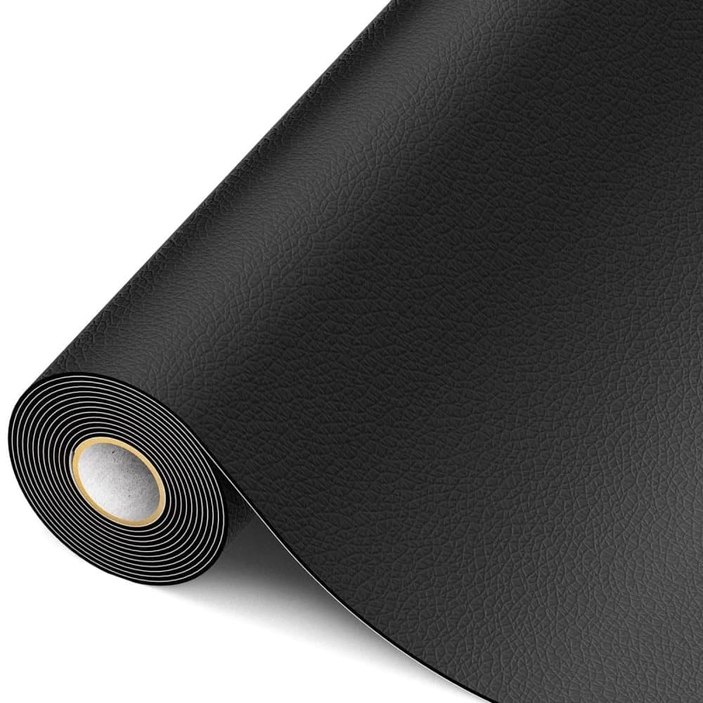 30 cm x 137 cm Self-adhesive Repair Patch for Artificial Leather, Black, Compatible with Dekor - Image 1