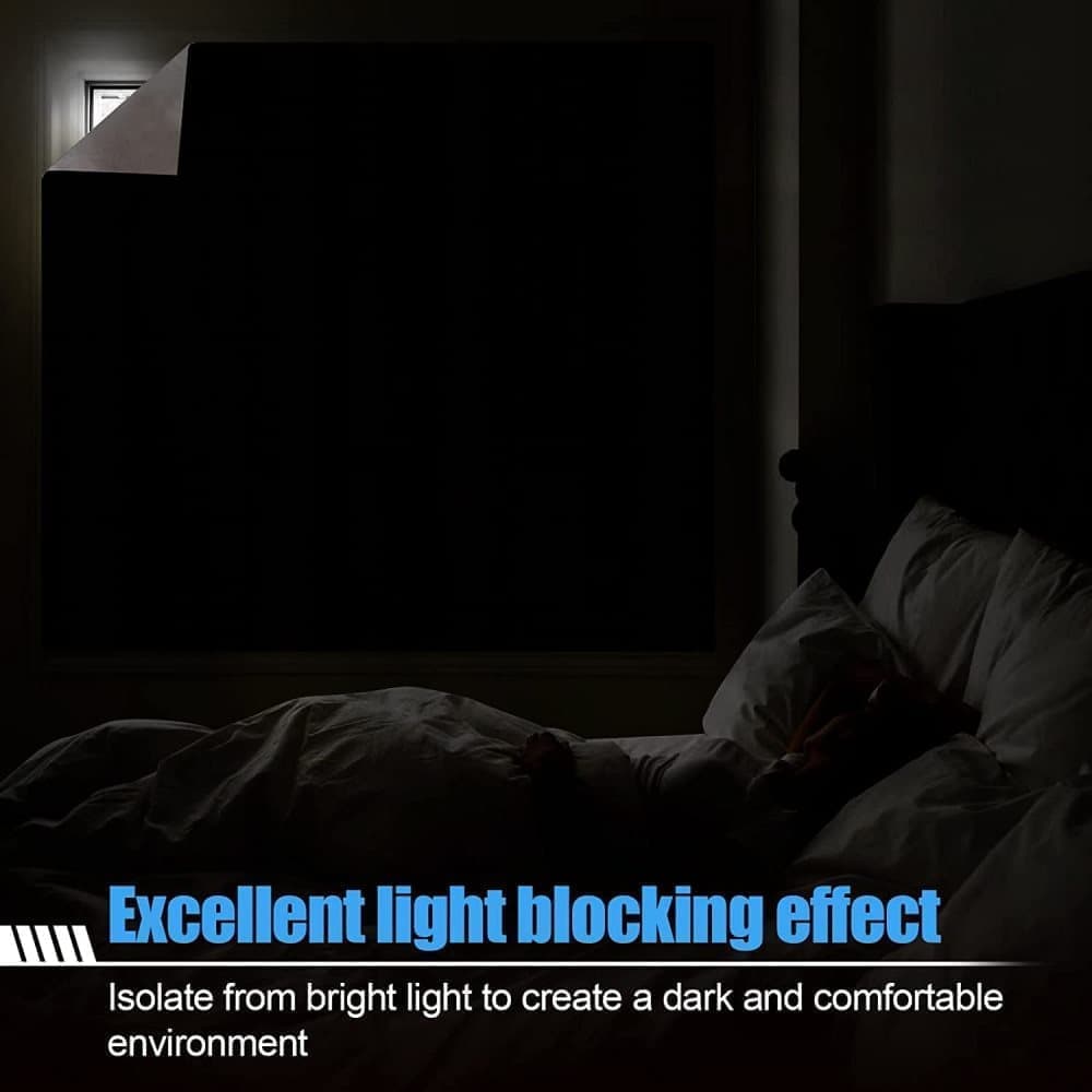 Blackout Curtain with Suction Cups, 100% UV Protection, Portable for Bedroom Windows, Home and Travel, Black, 145x400cm - Image 5