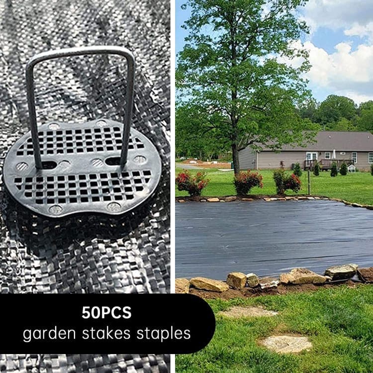 50-pack Stainless Steel U-shaped Ground Spikes for Garden and Greenhouse, Silver, 100×40×3 mm - Image 4
