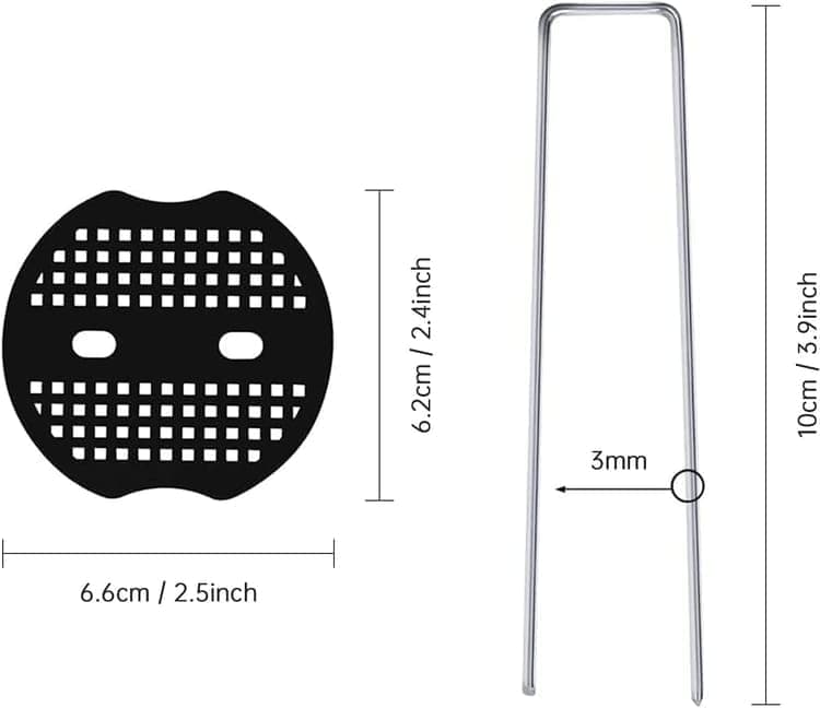 50-pack Stainless Steel U-shaped Ground Spikes for Garden and Greenhouse, Silver, 100×40×3 mm - Image 5