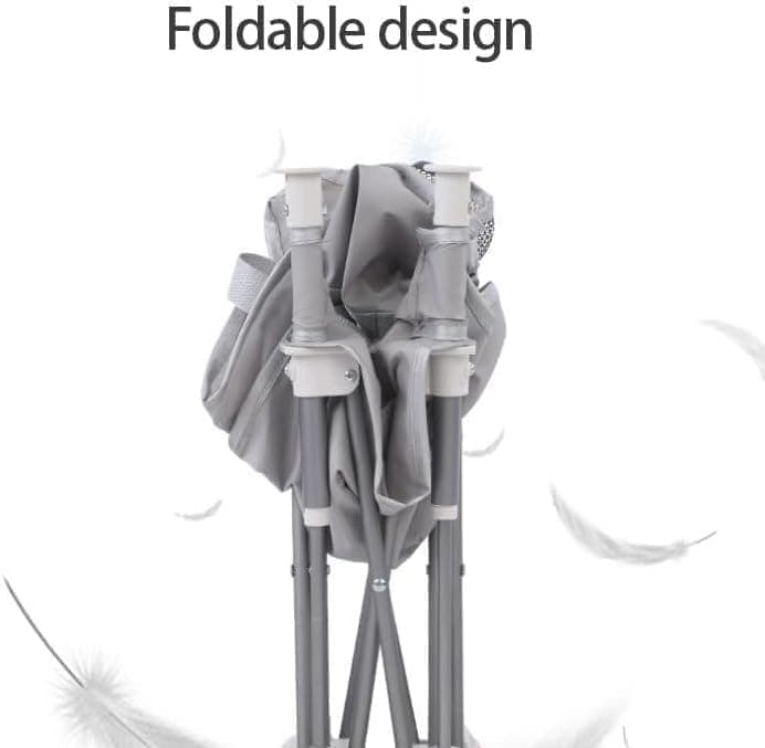 Foldable Highchair for Children with Sunshade and Removable Food Tray, Portable, Beige - Image 7