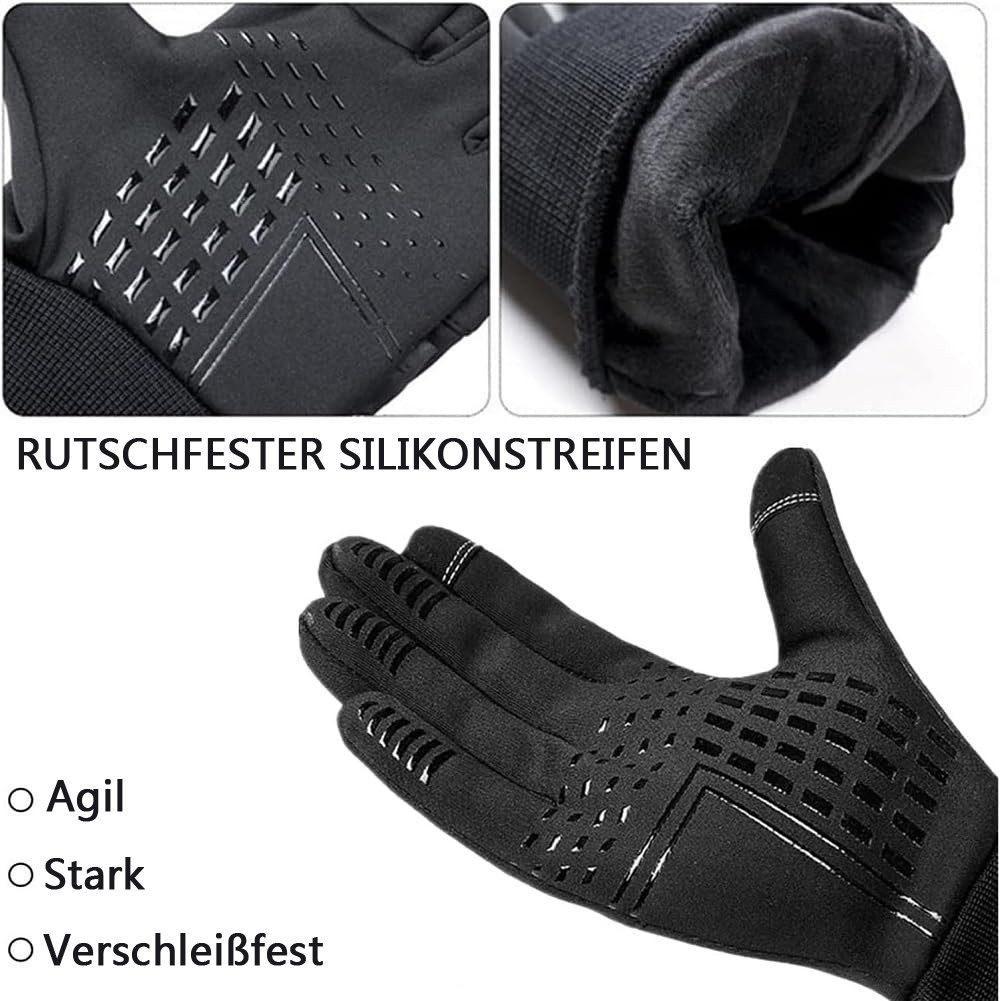 Waterproof cycling gloves unisex winter warm sports with touch screen anti-slip wind and heat insulating, XL - Image 3